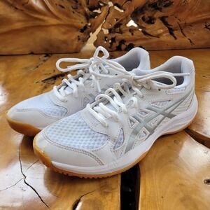 ASICS Upcourt 6 Womens Size 6 White Volleyball Court Gum Sole Athletic Shoes